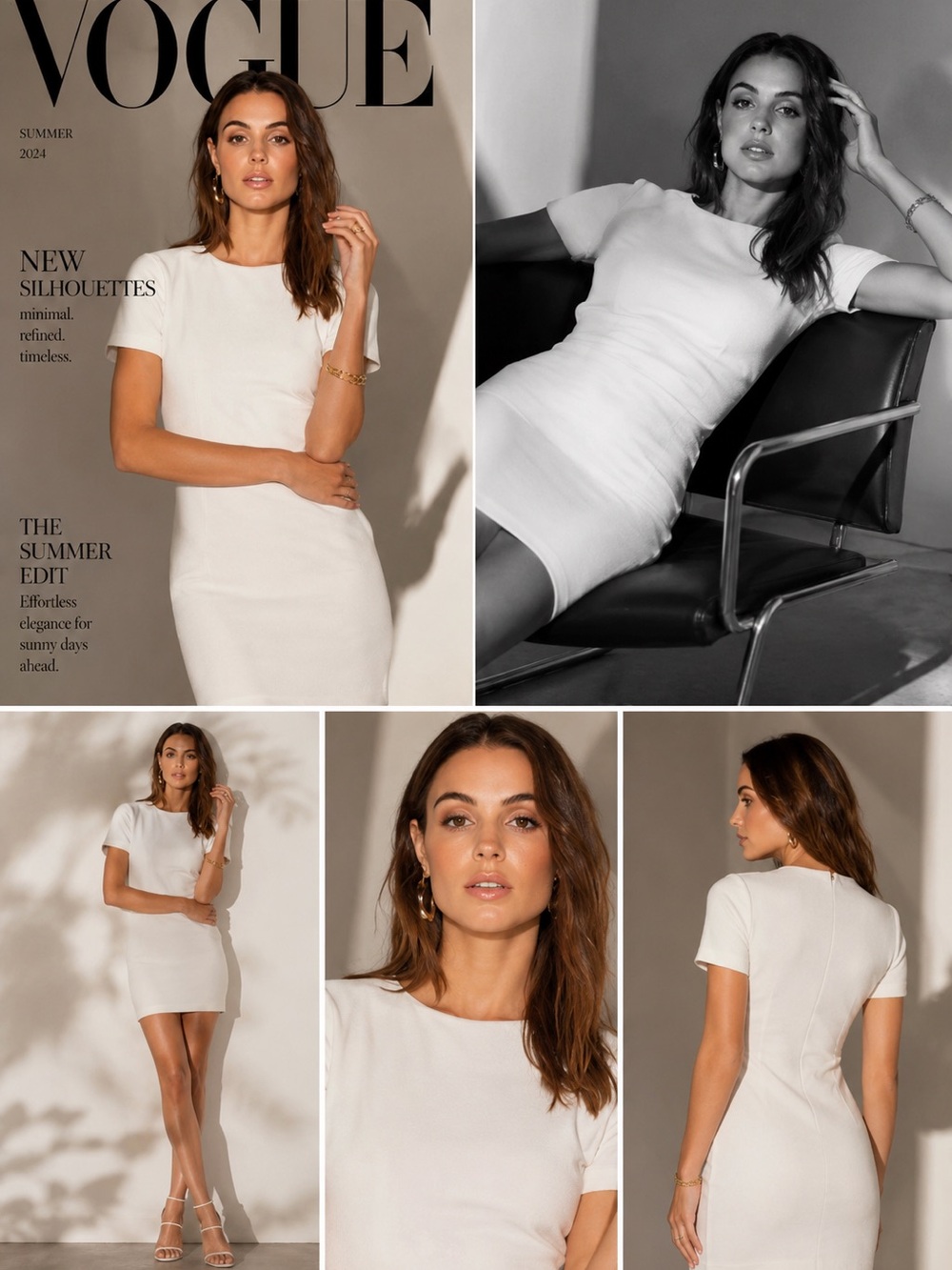 Likely White Bodycon Dress Short Sleeve Sheath Stretch Mini Size 6